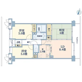 長町南三丁目パークホームズ【4階】の間取り