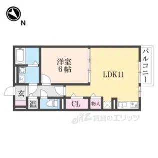 ボンヌ・シャンスDeux【2階】の間取り