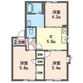 アベニール【1階】の間取り