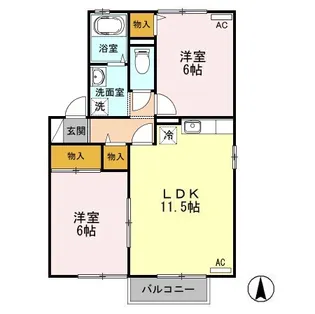 ウィスタリア【1階】の間取り
