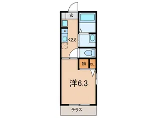 ディアス灘北通【1階】の間取り