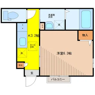 マイネ若竹【1階】の間取り