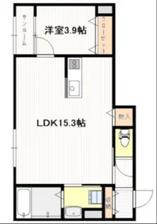 ハンコック牛野谷【1階】の間取り