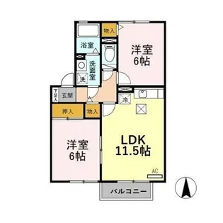 メゾン・スプリングス A【1階】の間取り