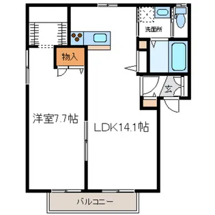 リベラルタウンE【1階】の間取り