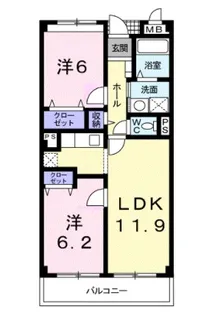 エレガンツァ B【1階】の間取り