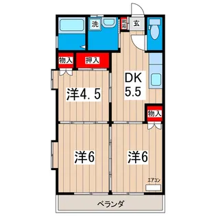 マリンハイツA【2階】の間取り