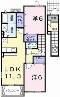 ゴールデンリリィ D【2階】の間取り