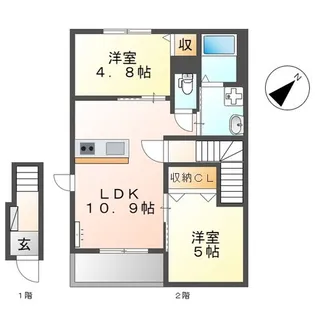 埼玉県川口市大字赤井【アパート】の間取り