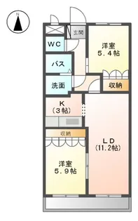 ヴィンテージ マルコウA棟【2階】の間取り