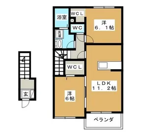 ワンビュライズ【2階】の間取り
