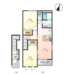 サン ガーデン A【2階】の間取り