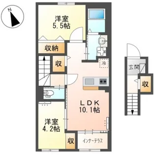 東京都武蔵村山市本町2【アパート】の間取り