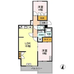 ニューハイツ幸【1階】の間取り