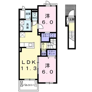 アンジュ・ブローテB【2階】の間取り
