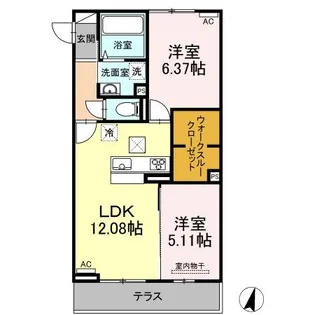 サニープレイス志布志 A棟【2階】の間取り