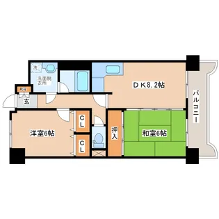 ライオンズマンション一番町【9階】の間取り