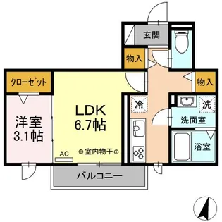 サンシティ伝馬町【2階】の間取り