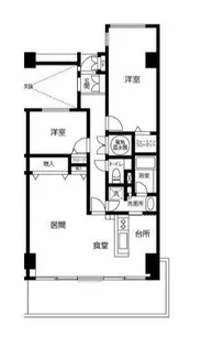 2LDKの間取り画像