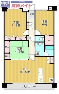 サンマンションアトレ津新町【12階】の間取り