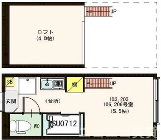 東京都杉並区和田1【アパート】の間取り