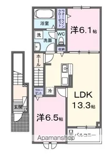 グランリーザI【2階】の間取り