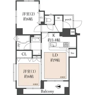 シーズスクエア菊川【12階】の間取り