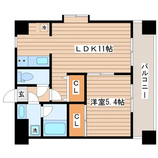 1LDKの間取り画像