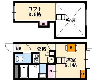 広島県広島市西区井口2【アパート】の間取り