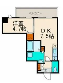 1DKの間取り画像