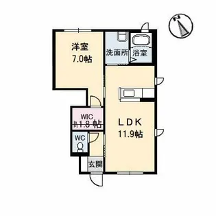 1LDKの間取り画像