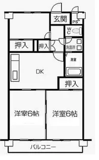 菊川サンハイツ【4階】の間取り