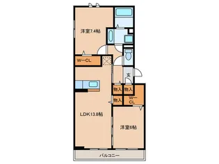 コンフォート寄京【1階】の間取り