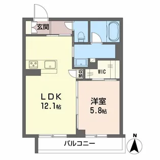 シャーメゾン グラースII【2階】の間取り