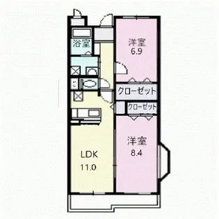 ファインヒル吉根B【1階】の間取り