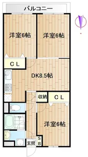 モンテ鹿島【5階】の間取り