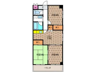 サン・ウエスト【3階】の間取り
