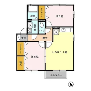 シャルムアイ B【2階】の間取り