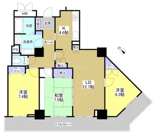 イーステージ浜松タワー(604)【6階】の間取り