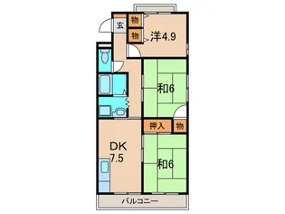 平成ハイツ【3階】の間取り