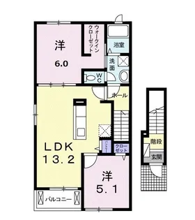 カーサ・エスクランII【2階】の間取り