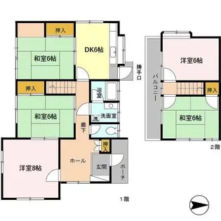小古曽貸家の間取り