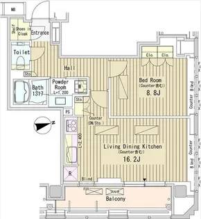 パークアクシス御成門【19階】の間取り