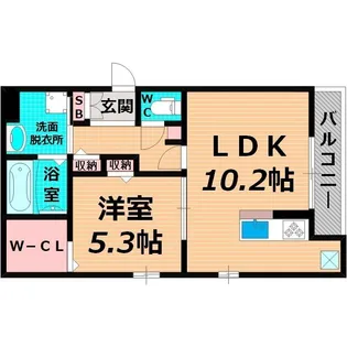 スペチアーレ放出東【1階】の間取り