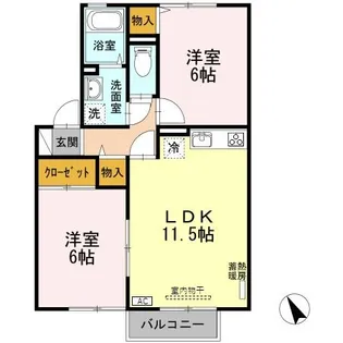 エルフタウン吉久 J【2階】の間取り