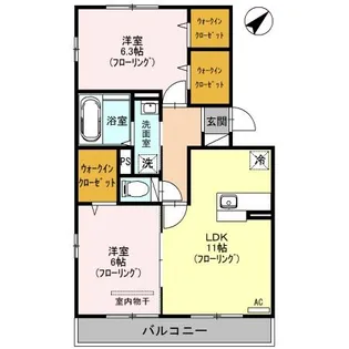 エスベランサB【2階】の間取り