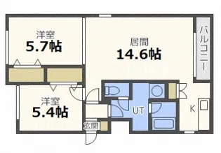 スクーデリア【1階】の間取り