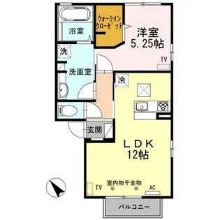 ロ・クレオ【1階】の間取り