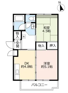 UR平城第一【5階】の間取り