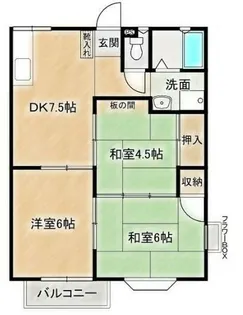 ルシェール三輪A棟【1階】の間取り